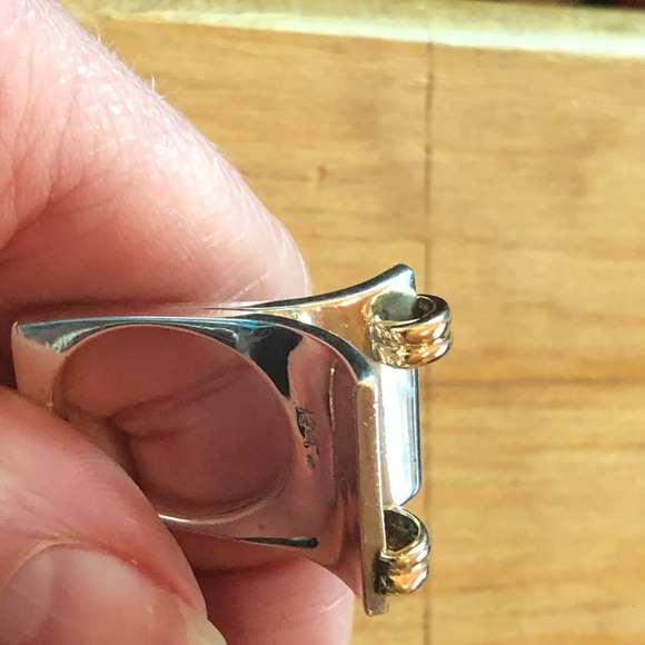 14kt solid Y Gold Sterling Silver Modern Ring - Picture 4 of 16